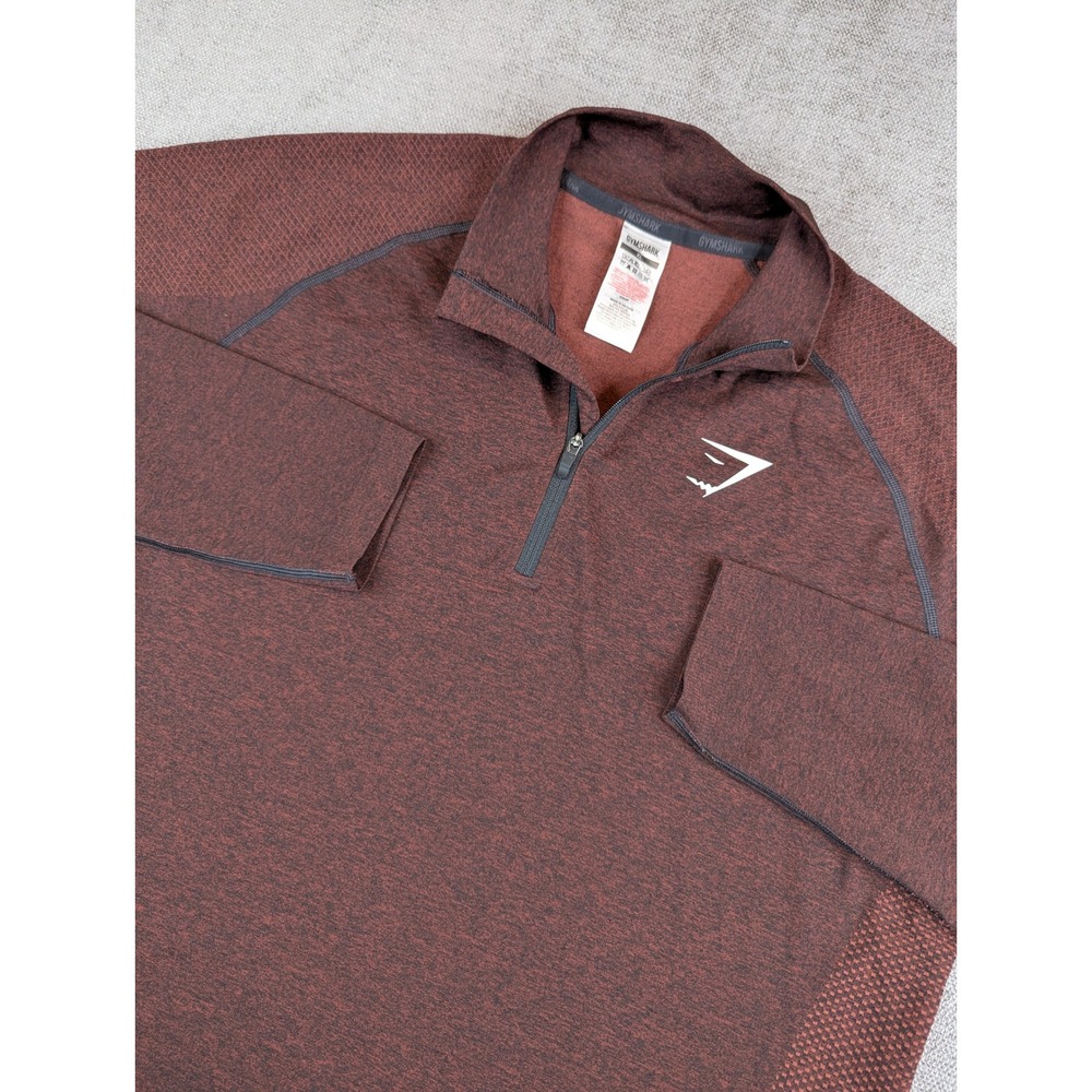 Gymshark Pullover Mens XL Maroon Vital 1/4 Zip Long Sleeve Performance Running